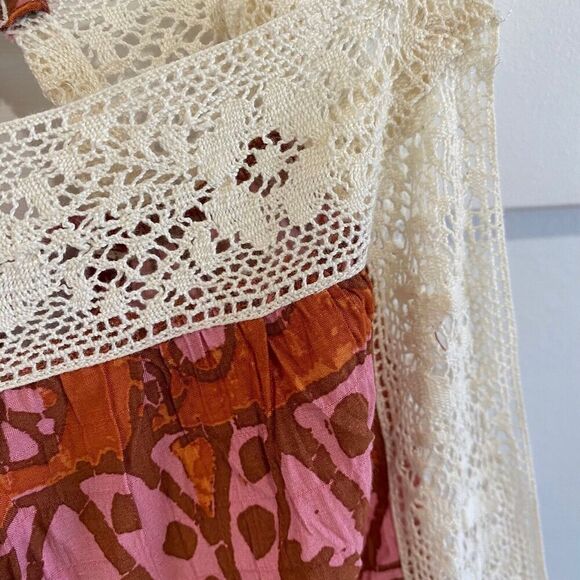 Urban Outfitters “Brunching” Lace Trim Brown Romper Women's Size Large - Picture 7 of 12